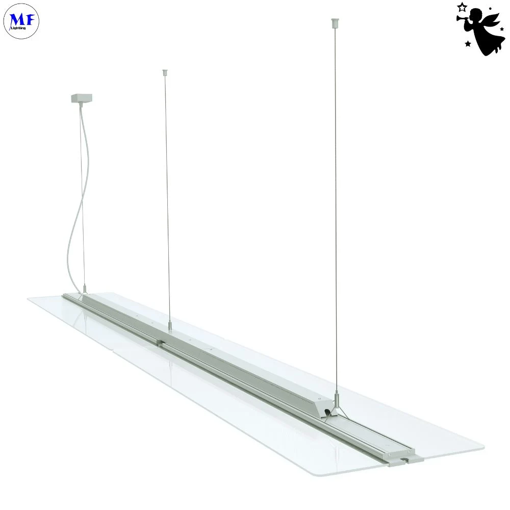 75W Anti Glare Dimmable Edge Lit Flame-Retardant Panel Light Fixtures Transparent Pendant Light for Offices Classrooms Hotel