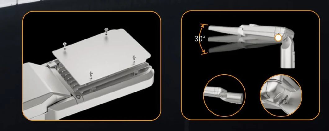 Luz de rua de inundação LED com suporte de controle inteligente 100W 0-10V Dim Die Casting Alumínio à prova d'água IP65 175lm/W 10