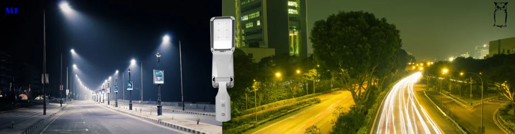 Luz de rua de inundação LED com suporte de controle inteligente 100W 0-10V Dim Die Casting Alumínio à prova d'água IP65 175lm/W 21