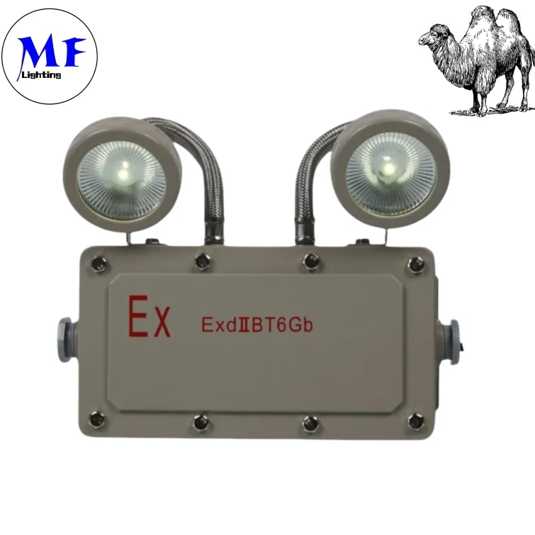 Luz de Saída de Emergência 2*5W à Prova de Explosão para Zonas Industriais, Áreas de Mineração, Fábricas Químicas, Instalações de Petróleo e Gás, Hospitais 2
