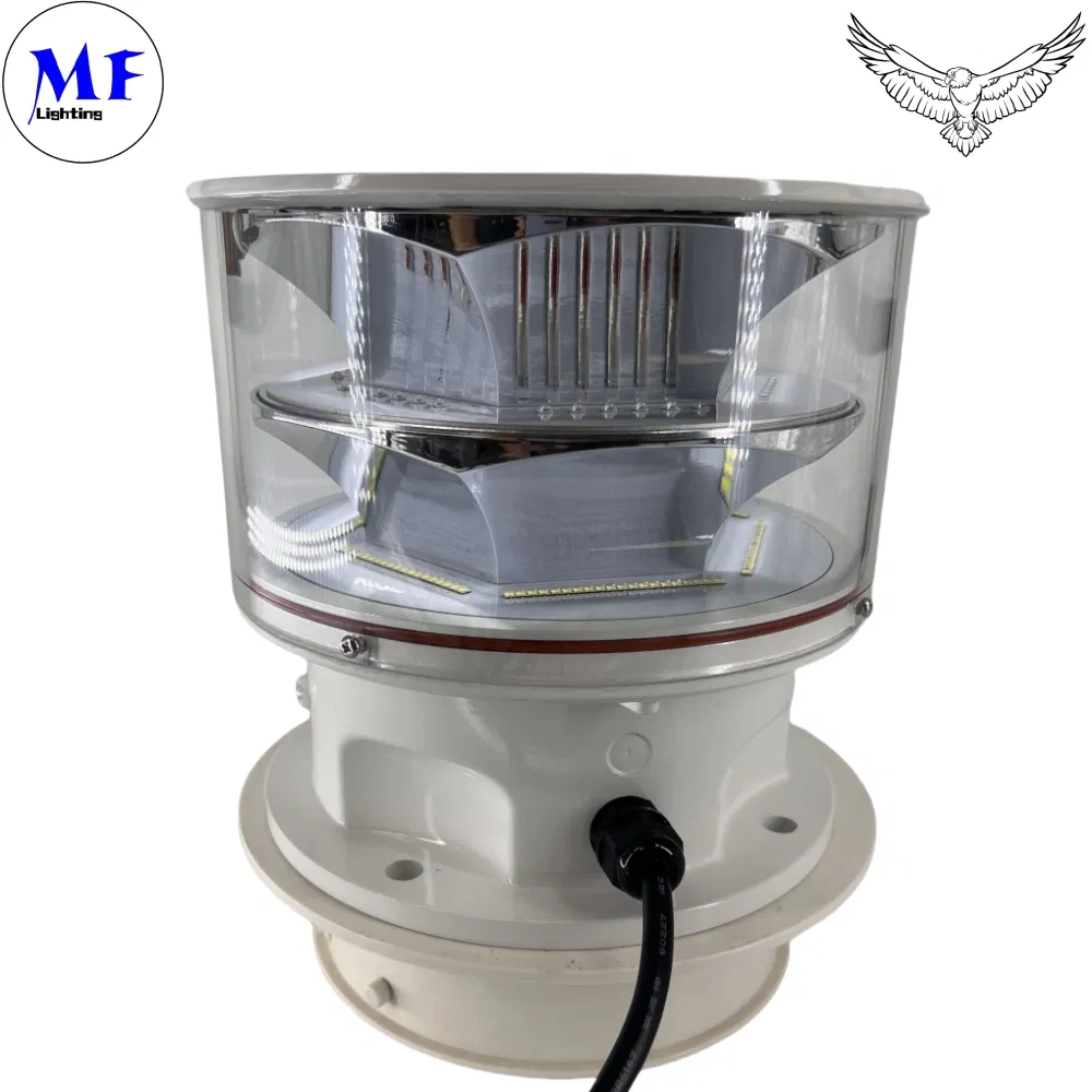 Luz de Obstrução de Aviação LED  Fotocélula Fundição Sob Pressão IP66Telecomunicações Amarelo Gás Petróleo Plataforma Offshore 3
