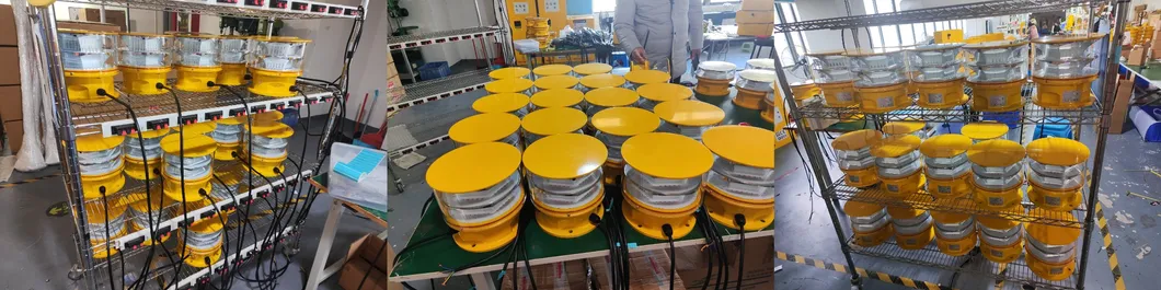 Luz de Obstrução de Aviação LED Fotocélula Fundição Sob Pressão IP66Telecomunicações Amarelo Gás Petróleo Plataforma Offshore 6