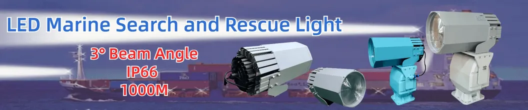 LED Spot Search Light 200W 300W IP66 resistente à água aço anticorrosivo 1000m 3000m Navio de mar Navio de barco Lâmpada de busca e resgate remota 2