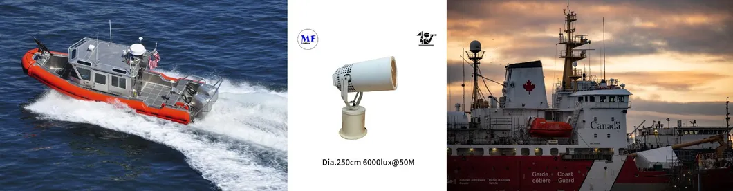 LED Spot Search Light 200W 300W IP66 resistente à água aço anticorrosivo 1000m 3000m Navio de mar Navio de barco Lâmpada de busca e resgate remota 17