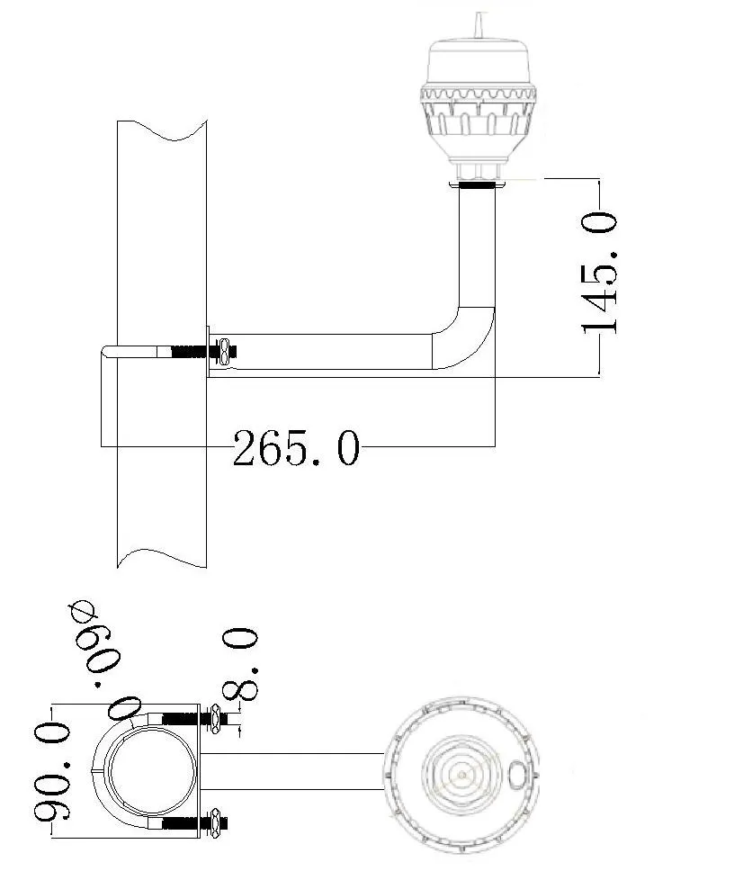 Luz de Obstrução de Aviação LED IP66 Impermeável Vermelho Branco Dupla Cabeça Construída em fotocélula Avião Obstáculo luz de aviso LED de baixa intensidade 7