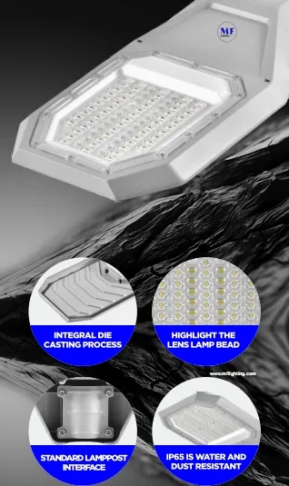 LED Solar Garden Street Wall Light Alumínio à prova d'água 200W IP65 Ik08 Compactado Parque Caminho Calçadas Estrada 6