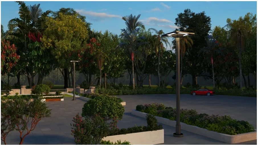 LED Solar Jardim Street Wall Light à prova d'água 40W IP65 Ik08 Park Path Sidewalks Pla Tribunal da escola 7