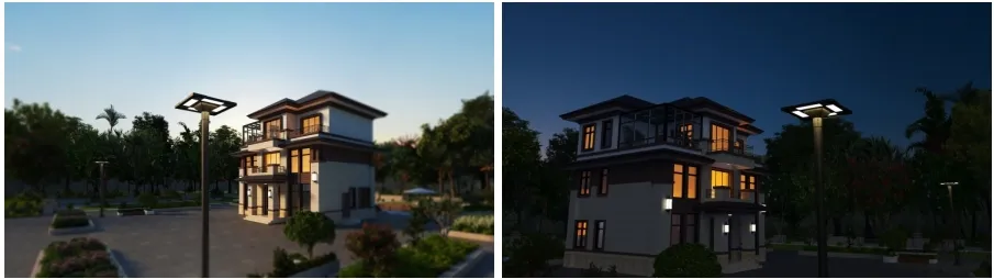LED Solar Jardim Street Wall Light à prova d'água 40W IP65 Ik08 Park Path Sidewalks Pla Tribunal da escola 6