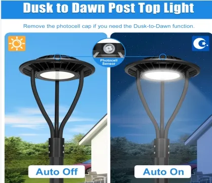 Luz de Jardim LED Ajustável Anti-Umidade IP65 150W Impermeável 140lm/W Preto Fada Gramado Pátio Poste Superior 0