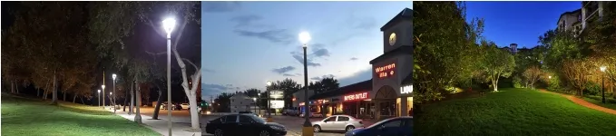 Lâmpada de jardim LED Ajustável 150W IP65 Construída-em à prova d'água 130lm/W Redonda Preto pátio de jardim Parque Yard Post Top 12