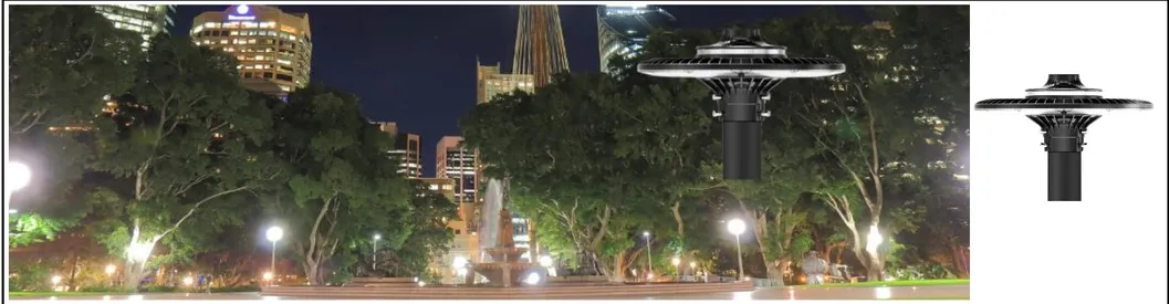 Poste de luz de jardim LED de economia de energia, luz de área, 140lm/W, Smart-Tuning, 200W, para área de descanso de rodovias, complexo esportivo, calçadão à beira-mar 0