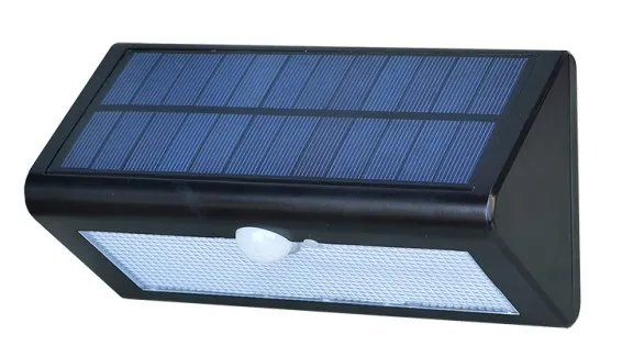 Luz de Parede Solar LED Moderna Nova Inteligente Simples Bateria de Lítio Monocristalina Preta Solar IP66 Impermeável Fundido 0