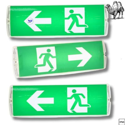 SAA / CE 8W IP65 AC220V-240V Waterproof Battery Rechargeable Bulkhead Exit Sign LED Emergency Light for Office Factory Hotel Parking Lot