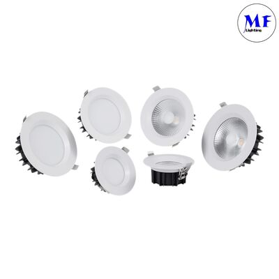 IP40 SMD Downlight 5W/7W/10W/12W/15W/20W/25W/30W/35W/40W/45W/50W Smart CCT Power Dimming Adjustable Smart Triac Dali 0-10V Recessed Aluminum LED Down Light