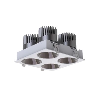 Factory Price Frameless Four-Head Anti-Glare Light, IP20 LED Down Light Dimmable Triac 0-10V Dali-2 Dt6 Dt8 Spot Light