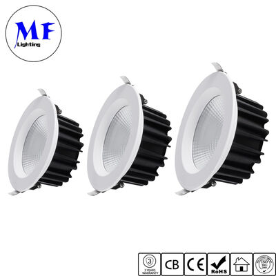 Factory Price 50W High Power Recessed COB LED Downlight 100lm/W Dimmable IP40 Indoor CCT Adjustable Anti Glare Ceiling Down Light for Commercial Lighting
