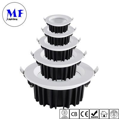 Factory Price 50W High Power Recessed COB LED Downlight 100lm/W Dimmable IP40 Indoor CCT Adjustable Anti Glare Ceiling Down Light for Commercial Lighting