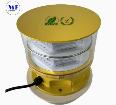 Luz de Obstrução de Aviação LED  Fotocélula Fundição Sob Pressão IP66Telecomunicações Amarelo Gás Petróleo Plataforma Offshore