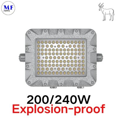 Luz de inundação LED à prova de explosão Atex IP66 IK08 140LM/W 150W 200W 240W 300W 400W Com Lente de Vidro Temperado Para Zona Perigosa de Petróleo, Gás, Química e Mineração