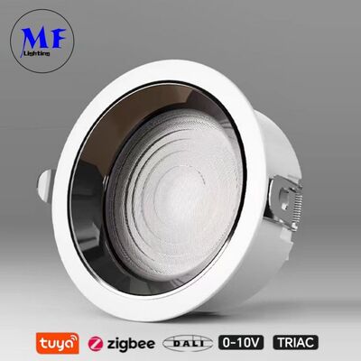 Luz de Teto LED Embutida de 40W 160lm/W Triac /0-10V/Dali-2 Dimmable Ângulo de Feixe Largo 120° Luz de Teto LED de Alta Potência 80W Anti-reflexo de 8 polegadas/10 polegadas para Espaços Comerciais