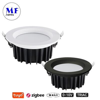 Luz de teto LED Dimmable 7W 100lm/W CCT Ajustável CRI90 Triac /0-10V/Dali-2/Tuya Zigbee Ângulo de Feixe 60° Embutido Antirreflexo SMD para Locais Comerciais e Residenciais