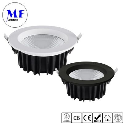 Downlight COB LED de Alta Potência 50W Embutido 100LM/W Dimerizável IP40 Interior Luz de Teto Anti-reflexo com CCT Ajustável para Iluminação Comercial