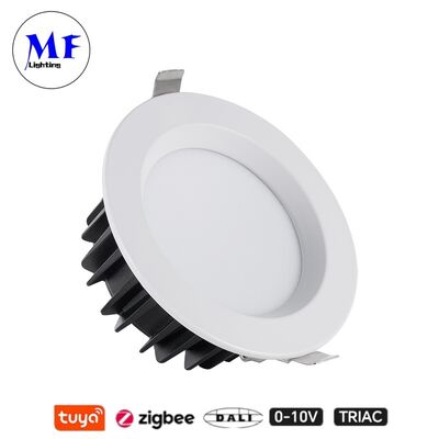 15W 100lm/W Spot LED Downlight CCT Ajustável CRI90 Triac /0-10V/Dali-2/Tuya Zigbee Dimmable Ângulo de Feixe 60° SMD Recesso Anti-reflexo para Locais Comerciais e Residenciais