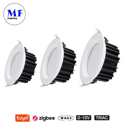Preço de fábrica IP40 Anti-Glare Triac Dali Tuya Dimmable Smart Zigbee 7W 15W SMD LED Recessed Spot Down Light para cozinha Industrial Retail Espaços comerciais