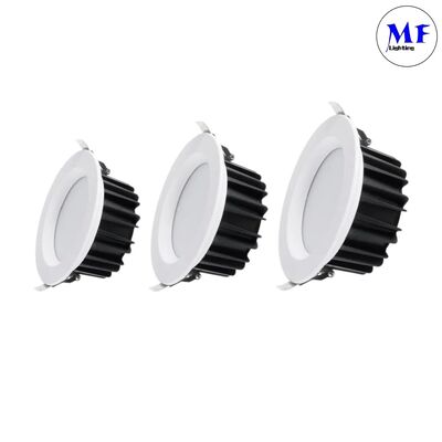 Downlight SMD IP40 5W/7W/10W/12W/15W/20W/25W/30W/35W/40W/45W/50W Inteligente CCT Potência Dimerizável Ajustável Inteligente Triac Dali 0-10V Luminária LED Embutida de Alumínio