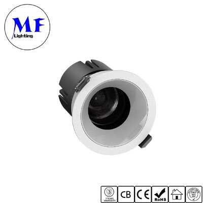DIP 5 CCT COB Recessed Dimmable LED Down Light Spot Downlight 15°/24°/36°/55° Ângulo do feixe Ajustável 120LM/W Alta luminosidade Anti-Relâmpago Inclinável